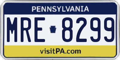 PA license plate MRE8299