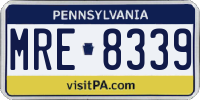 PA license plate MRE8339