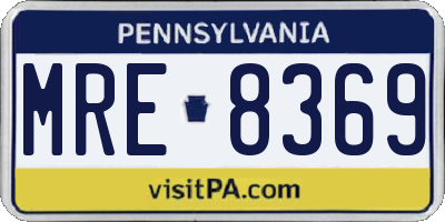PA license plate MRE8369