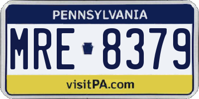 PA license plate MRE8379
