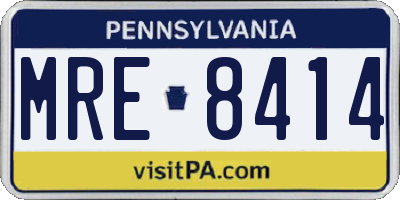 PA license plate MRE8414