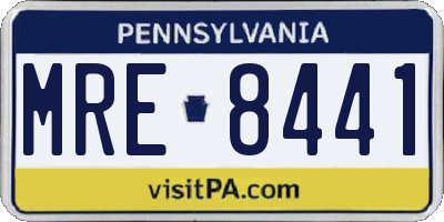 PA license plate MRE8441