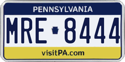 PA license plate MRE8444
