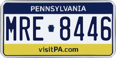 PA license plate MRE8446