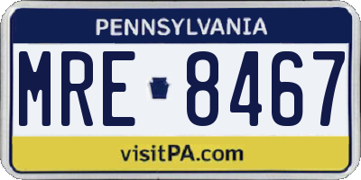 PA license plate MRE8467