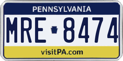 PA license plate MRE8474