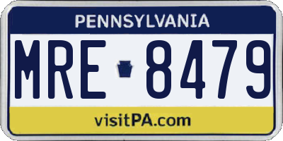 PA license plate MRE8479