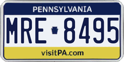 PA license plate MRE8495