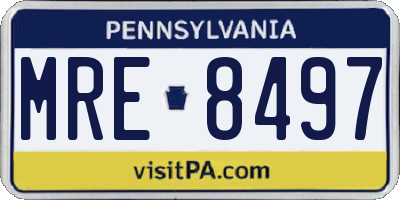 PA license plate MRE8497