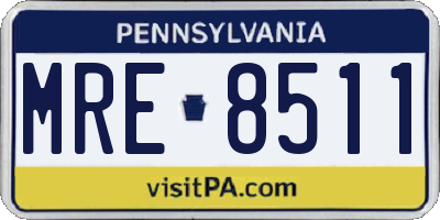PA license plate MRE8511