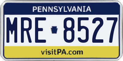PA license plate MRE8527