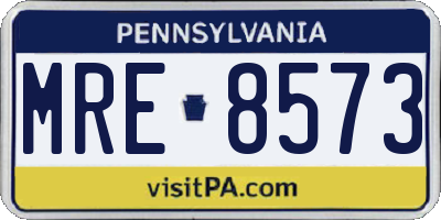 PA license plate MRE8573