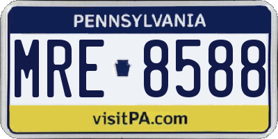 PA license plate MRE8588