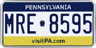 PA license plate MRE8595