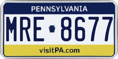 PA license plate MRE8677
