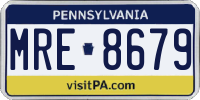 PA license plate MRE8679