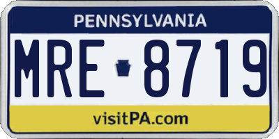 PA license plate MRE8719