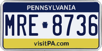 PA license plate MRE8736