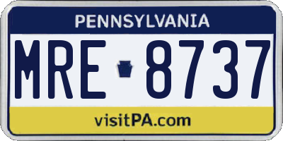 PA license plate MRE8737