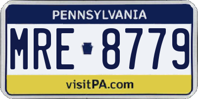 PA license plate MRE8779