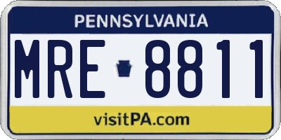 PA license plate MRE8811