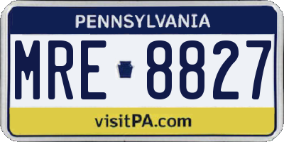 PA license plate MRE8827