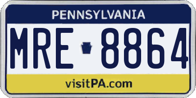 PA license plate MRE8864