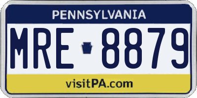 PA license plate MRE8879