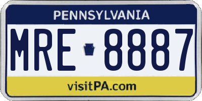 PA license plate MRE8887