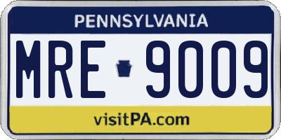 PA license plate MRE9009