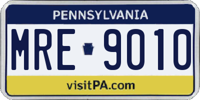 PA license plate MRE9010