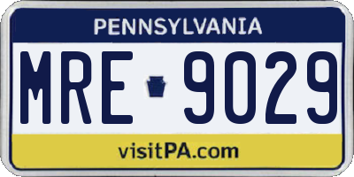 PA license plate MRE9029