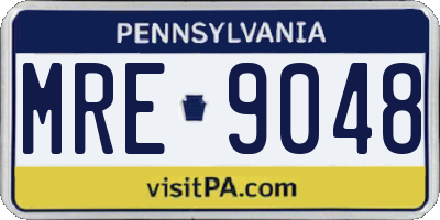 PA license plate MRE9048