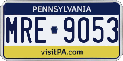 PA license plate MRE9053