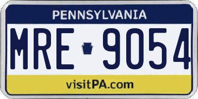 PA license plate MRE9054