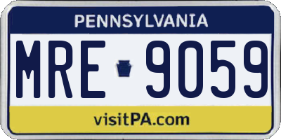 PA license plate MRE9059