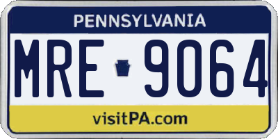 PA license plate MRE9064