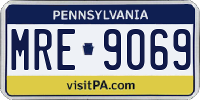 PA license plate MRE9069