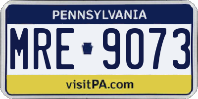 PA license plate MRE9073
