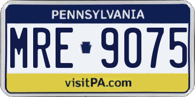 PA license plate MRE9075