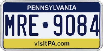 PA license plate MRE9084