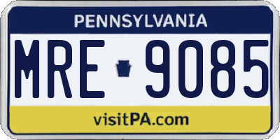 PA license plate MRE9085
