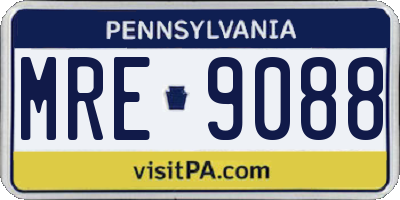 PA license plate MRE9088