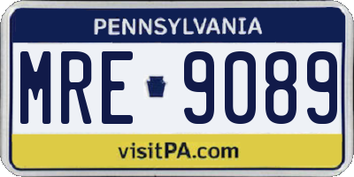 PA license plate MRE9089