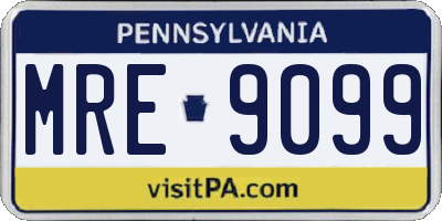 PA license plate MRE9099