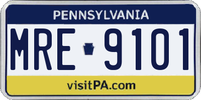 PA license plate MRE9101