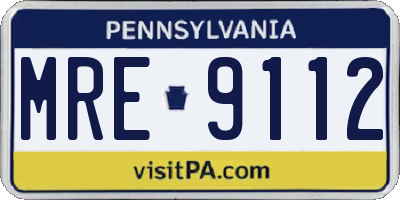 PA license plate MRE9112