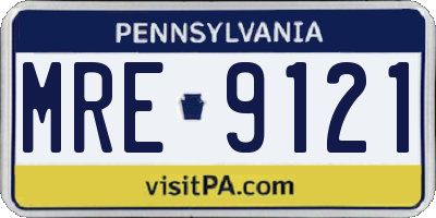 PA license plate MRE9121