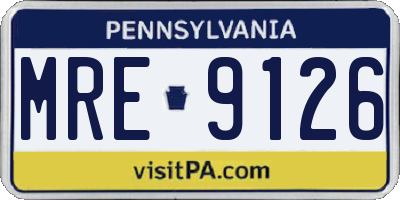 PA license plate MRE9126