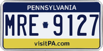 PA license plate MRE9127